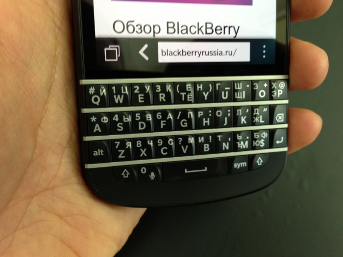 BlackBerry Q10 клавиатура