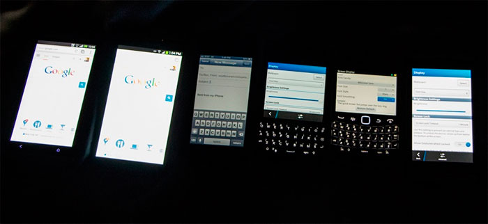 Сравнение дисплеев смартфонов с BlackBerry Q10