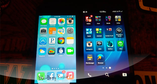 iPhone iOS 7 против BlackBerry 10